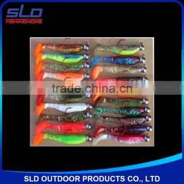 fishing soft lure bait assorted with jig-head combo in blister package