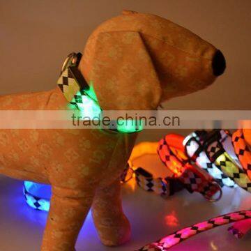 Rhombus Printing Led Flashing Lights Dog Collar photo-2