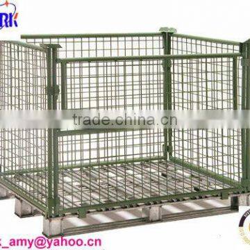 wire mesh pallet container(collapsible stroage cage)