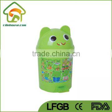 Pig Frog Plastic Foot Pedal Children Trash Can photo-2