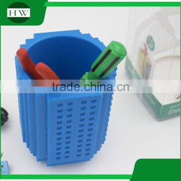 Multipurpose DIY Plastic Building Block Penholder Storage Pen Container Case Box Holder With Magnetic Force photo-2