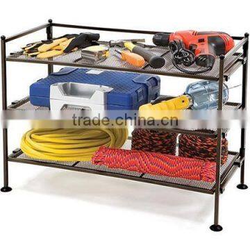 Vivinature 3 Tiers Iron Mesh Shoes Rack Storage Shelf in living room