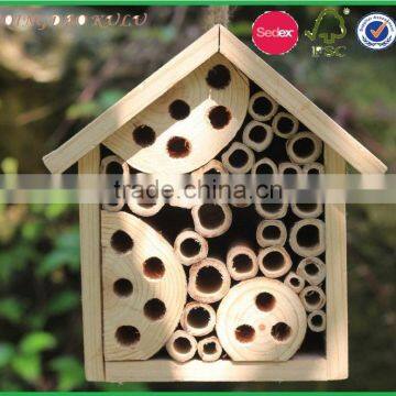 FSC natural wood bumble bee hive,wooden bumble bee hive