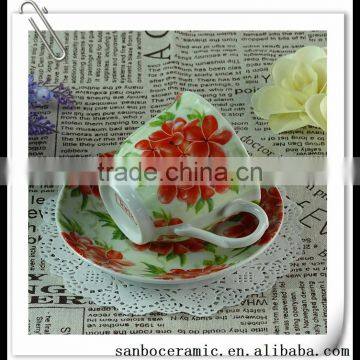 China 2016 Red Rose Design Tea Cup Luxury Favors Coffee Cup