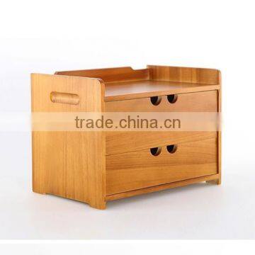 Desktop storage wooden box with draw