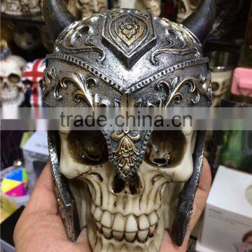 Halloween Props Ox Horn Skeleton Resin Skull Knight photo-6