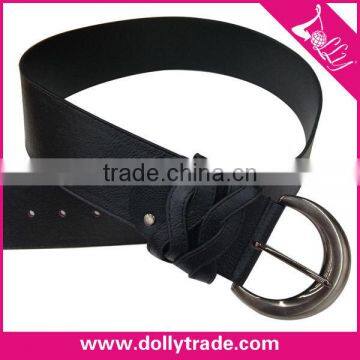 Promotion Cheap Black PU Leather Woman Belts with Buckle