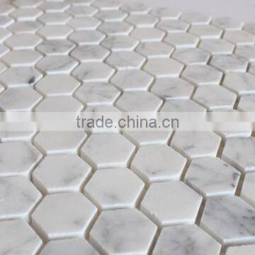 MM-CV246 Inexpensive Decoration Natural Stone Hexagon Carrara Marble Mosaic Tile photo-2