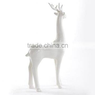 Plain White Modern Set of 4 Ceramic Milu Deer for Home Decoration photo-5