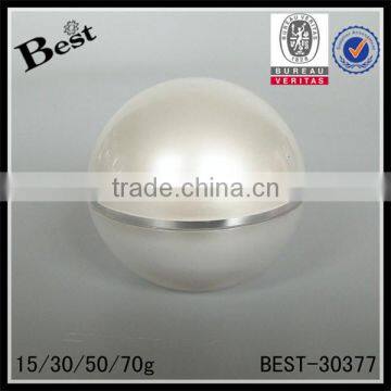 15 30 50 70g Ball Shape Round Acrylic Luxury Cosmetics Jar Pearl White Acrylic Jar photo-3