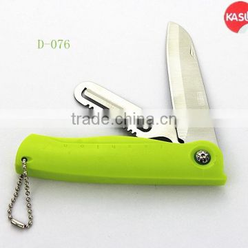 D-076 folding blade pocket knofe with peeler multi function kitchen knife set for vegetables