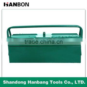 Double layers portable tool box with metal handle