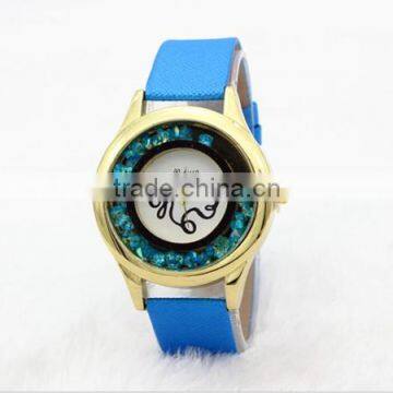 2017 Round Dial Vogue Women's Sexy Quartz Watch With Crystal Diamond photo-2