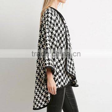 Women's Vintage Casual Oversized Batwing Print Cape Poncho Trench Coat Outwear photo-2