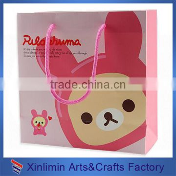 Prink kraft shopping packaging paper bag with window