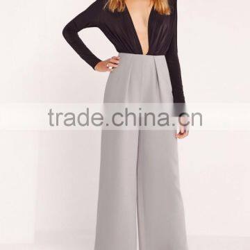 2017 Casual Loose Wide Leg Pants Pleat Front Wide Leg Pants Grey Ladies Wide Leg Pants photo-6