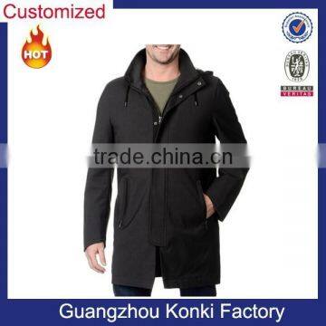 Men's Grey Hooded Raincoat With Removable Jacket