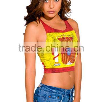 Spanish Lady Flag Burnout Graphic Custom Print Tank Top photo-3