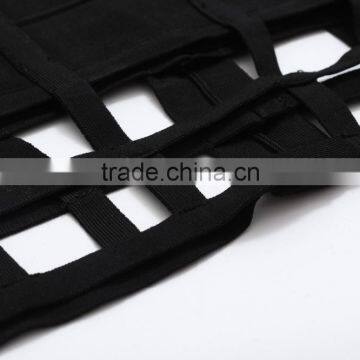 Black Geometric Color Block New Fashion 2015 HL Sleeveless O-Neck Bandage Dress Bodycon Girl Evening Party Dress photo-6