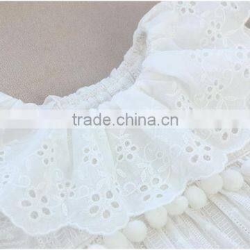 2017 Fall Baby Clothes Romper Girl For Baby Plain Pom Pom Romper photo-3