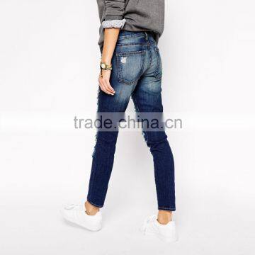 Woemen Cool Front Ripped New Style Fashion Girls Jeans photo-2