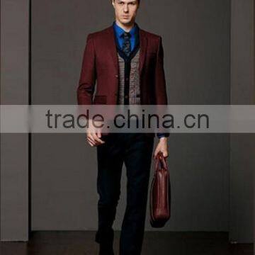 italian new arriving red color bespoke design slim fit men suit