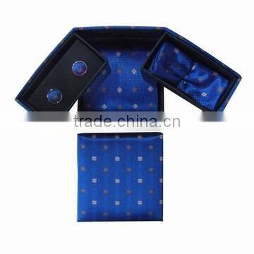 HOt Product Men Business Ties With Cufflink Tie Clip Hankie Gift Box photo-2
