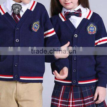 2017 fashion primary middle high shool uniform cardigan