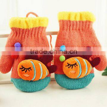 TC13012 Hot Selling Cute Rabbit Fur Gloves for Baby, Cheap Winter Knitted Fleece Fingerless Baby Gloves Wholesale photo-3