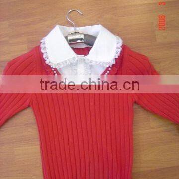 fashion collar neck cotton girl baby sweater
