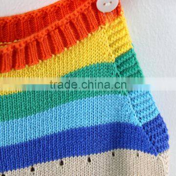 0-3 Years 2017 Wholesale Baby Romper Autumn Knitting Rainbow Cotton Babys Jumpsuit (pick Size) photo-4