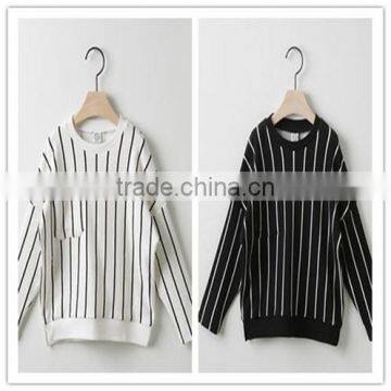 2-7 years New 2017 Wholesale Autumn Long Sleeve O-Neck Stripe Kids Girls Coats (pick size color)