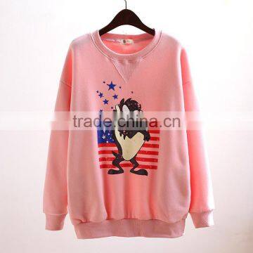 Custom Women's Sweatshirts Without Hood Pullover Cotton Polyester O-neck Crewneck Sweatshirts For Ladies