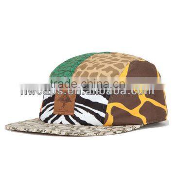 Leather Strap Flat Brim Custom 5 Panel Hat and Cap photo-6