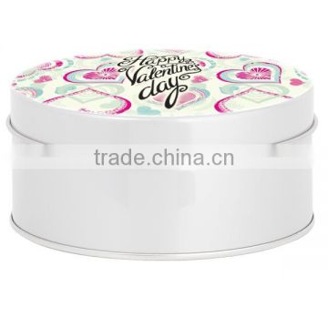 Full Color Round Tin Container - 7" in diameter and features your full color sublimation print on lid