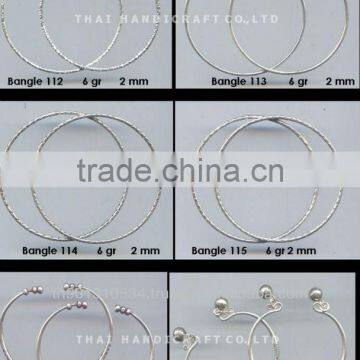 Thai Karen Silver Bangle Jewelry 925 Sterling Silver