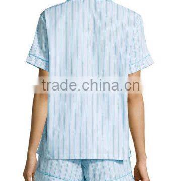 2017 Top Design Stripes Solid Wholesale Cotton Pajamas for Summer photo-4