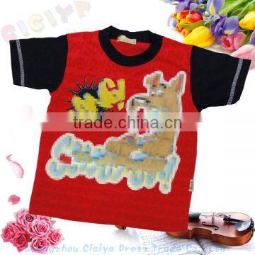 2014 summer new designed short sleeve t-shirt for boys with carton printing