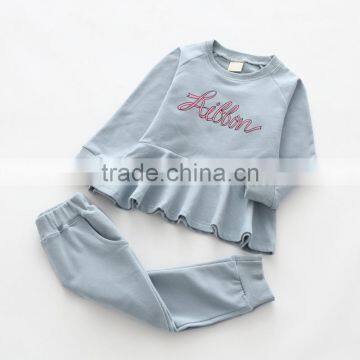 Wholesale Autumn Words Printing Casual Style Cotton Girls Boutique Clothing Set photo-4