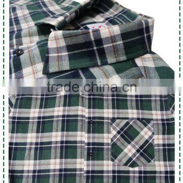 2017 Latest Long Sleeve Blue Plaid 100% Cotton Flannel Men Shirt photo-3