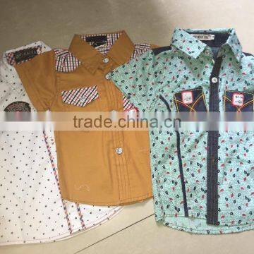 Boys short sleeve shirts check contrast boys casual shirts