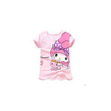 100% Cotton Full Printing Little Girl T Shirt