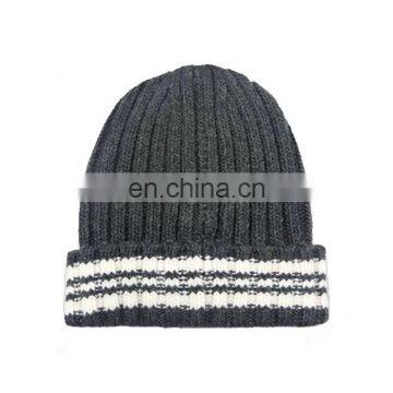 High Quality Black Long Mens Beanie Custom Beanie With Woven Label