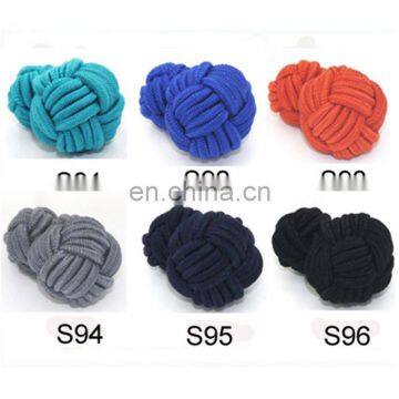 Multicolor Elastic Silk Knot Cufflinks Handmake Fabric Knot Cufflinks Suit for Shirt photo-3
