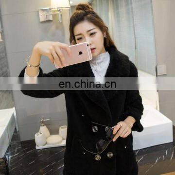 Merino Sheep Fur Coat, Real Sheared Sheepskin Fur Suit Jacket Coat, Full Pelt Real Fur Outwear for Winter ,dark Green Color XXL photo-3