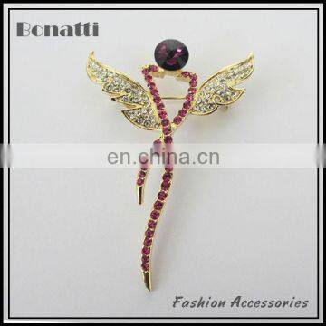 dragonfly shaped crystal brooch