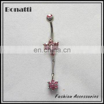 new style earrings with pink rhinestone pendants