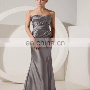 High Quality Grey Sweetheart Sleeveless Evening Gowns Floor Length Embroideried Ruched Mother Of The Bride Dress photo-3