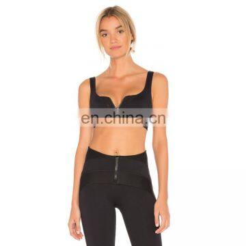 Sportswear manufacturer sexy women fitness workout top sports bra with zipper