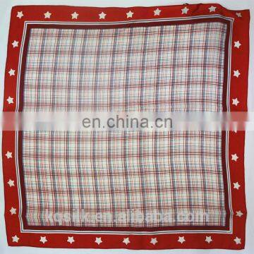 100% Pure Custom Printed Habotai Silk Square Scarf photo-2
